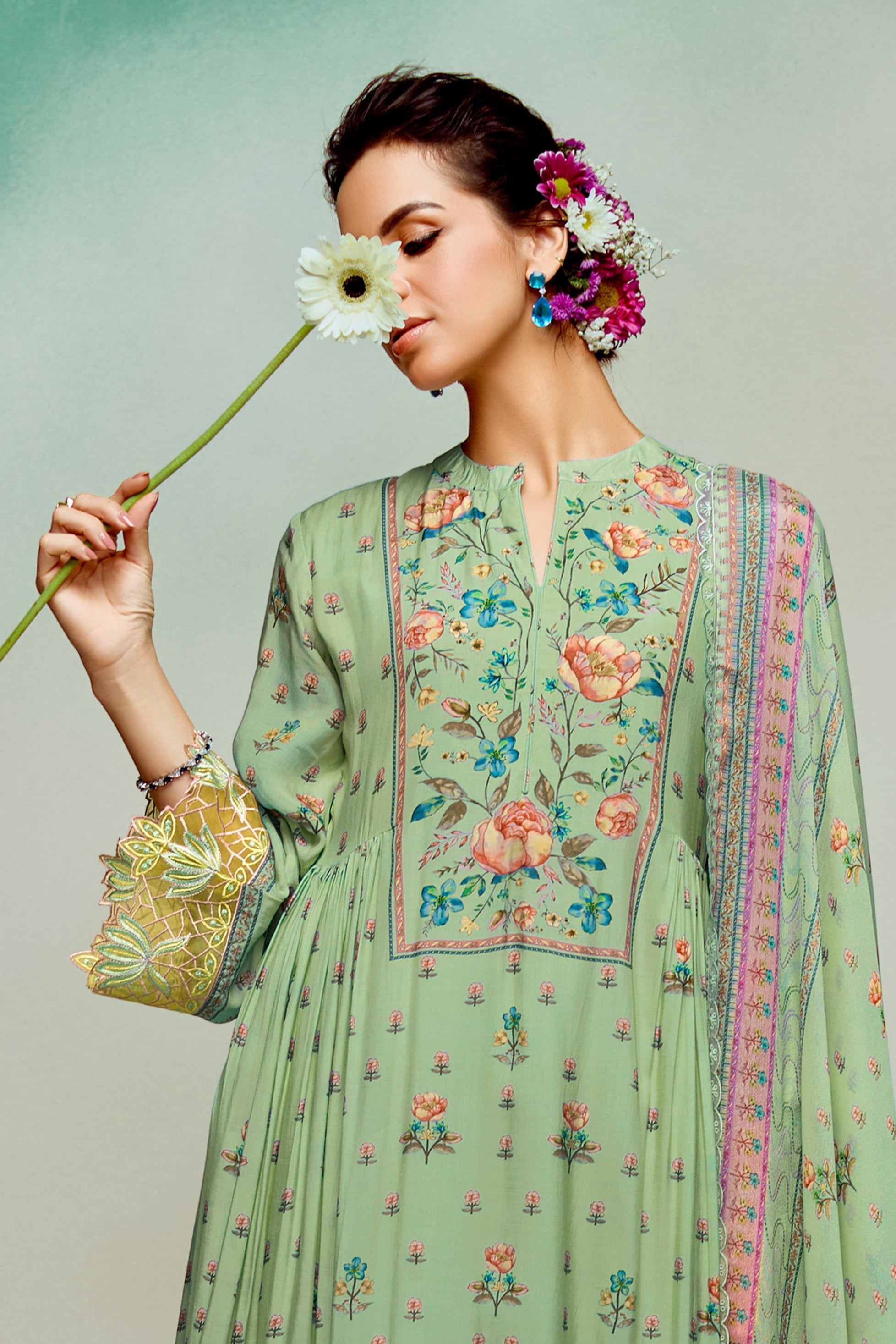 Elysian Lace Georgette Suit LXST0029