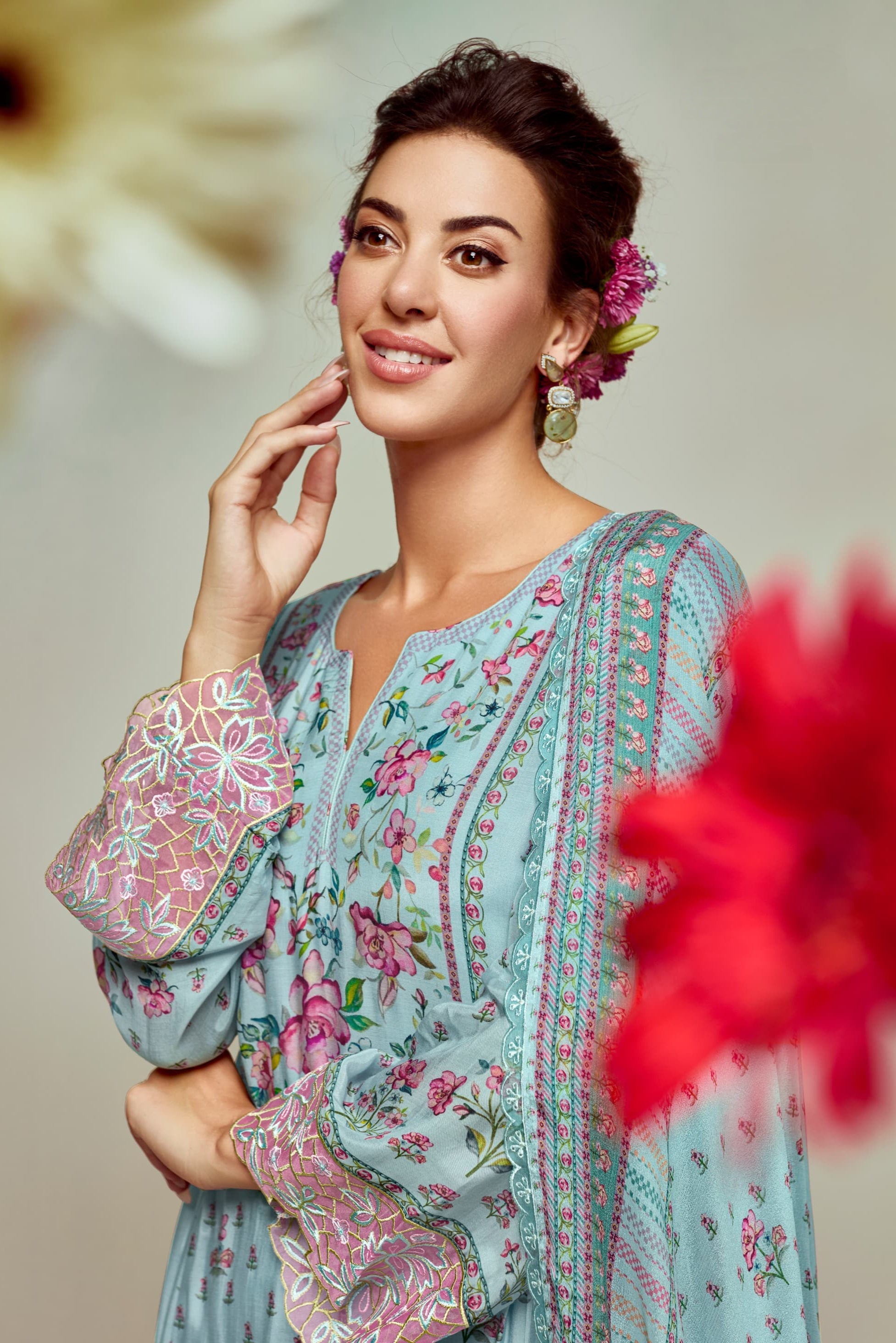 Elysian Lace Georgette Suit LXST0029