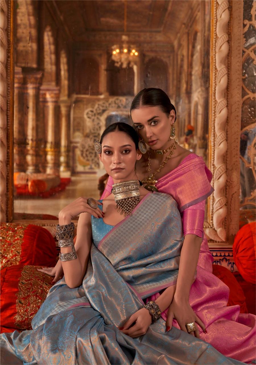 Zariah Moss Chiffon Handloom Saree EASE0017