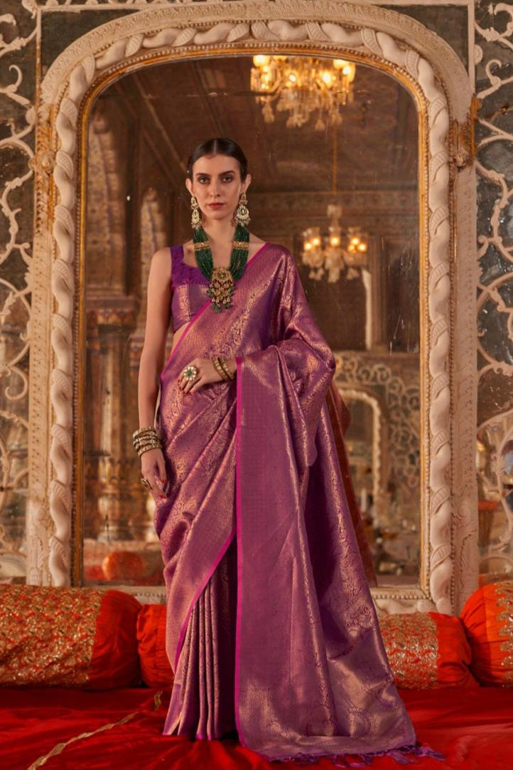 Zariah Moss Chiffon Handloom Saree EASE0017