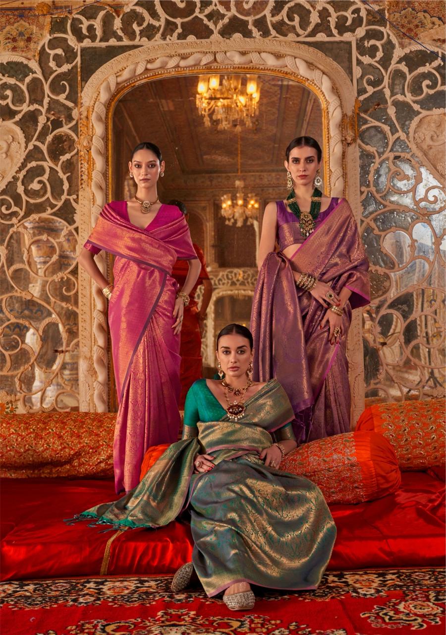 Zariah Moss Chiffon Handloom Saree  EASE0026