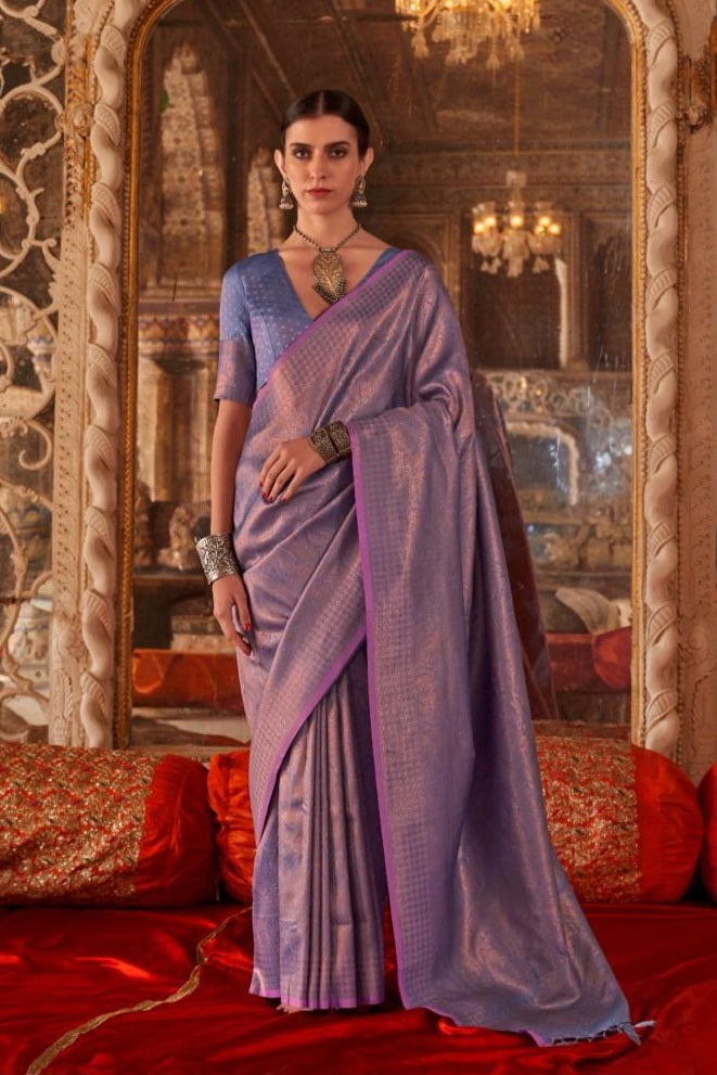 Zariah Moss Chiffon Handloom Saree  EASE0026