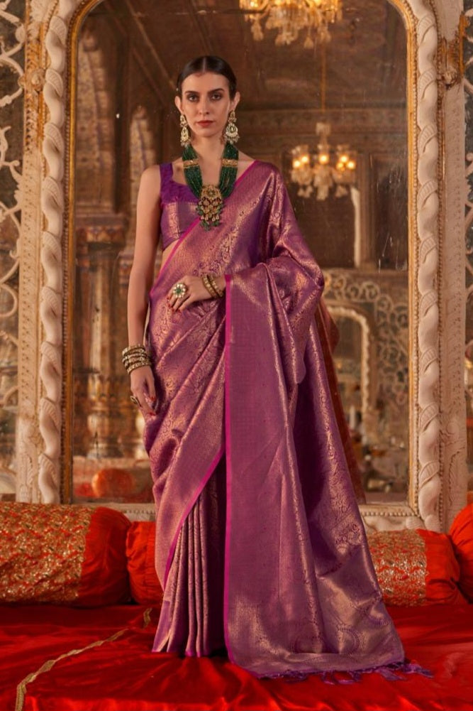 Zariah Moss Chiffon Handloom Saree  EASE0026