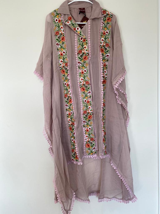 Bright Embroidery And Laces Kaftan